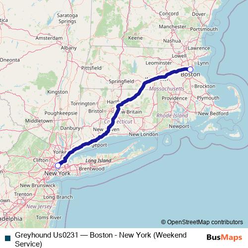 Greyhound Us0231 bus Line Map