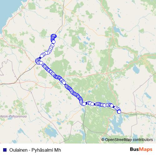 Oulainen - Pyhäsalmi Mh bus Line Map