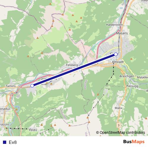 Ev8 bus Line Map