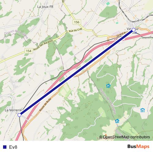 Ev8 bus Line Map