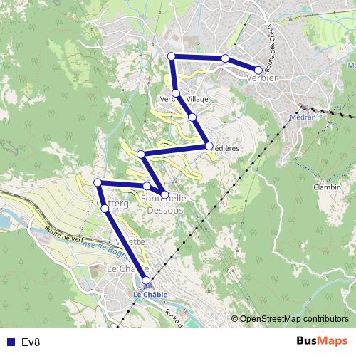 Ev8 bus Line Map