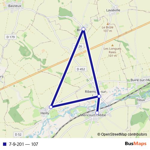 7-9-201 bus Line Map