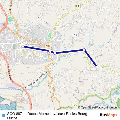 SCO 887 bus Line Map