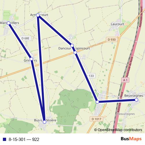 8-15-301 bus Line Map