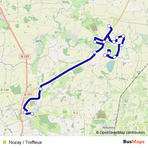 Nozay / Treffieux bus Line Map