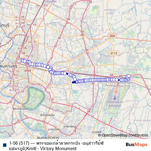 1-56 (517) bus Line Map