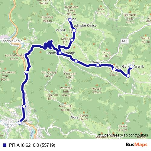 PR A18 6210 0 (55719) bus Line Map