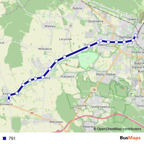 791 bus Line Map