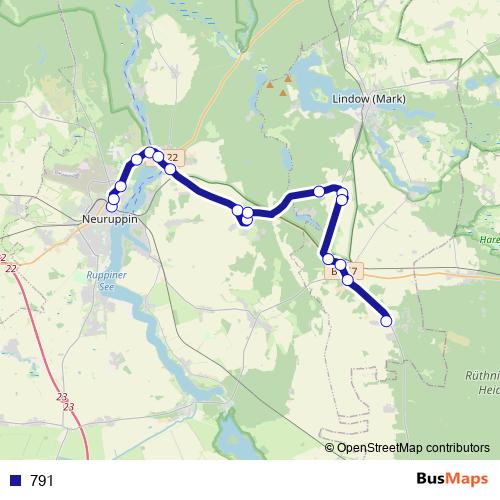 791 bus Line Map
