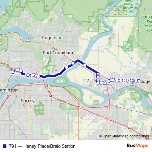 791 bus Line Map
