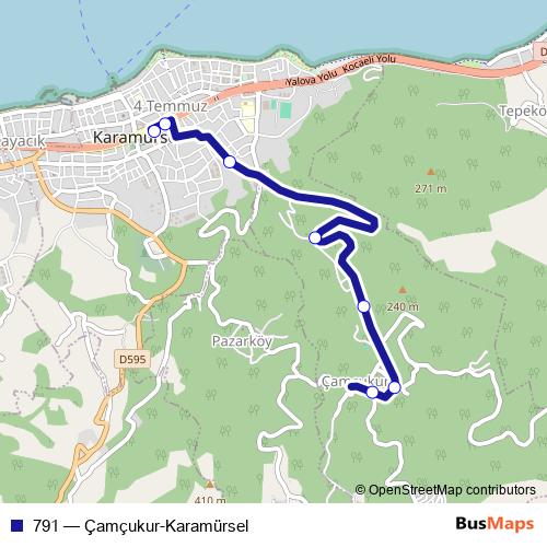 791 bus Line Map