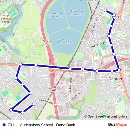 791 bus Line Map