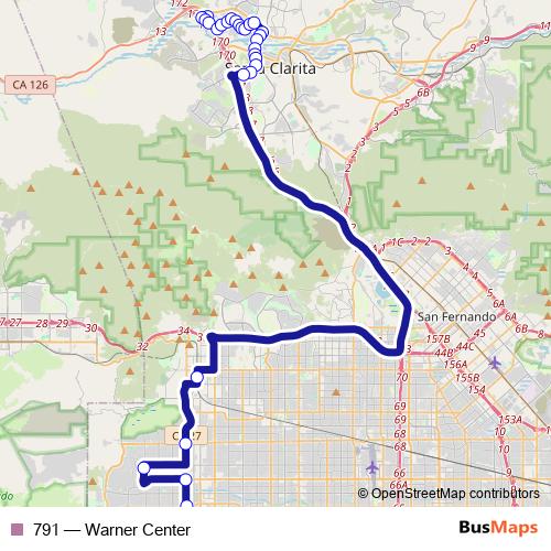 791 bus Line Map