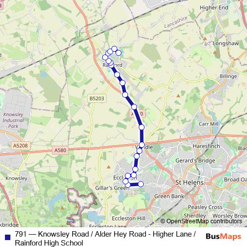 791 bus Line Map