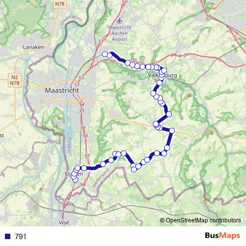 791 bus Line Map