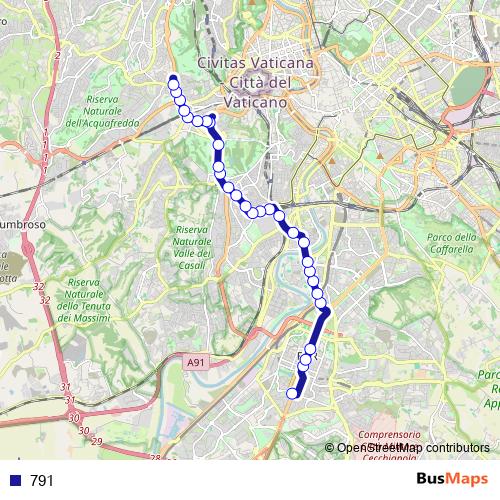 791 bus Line Map
