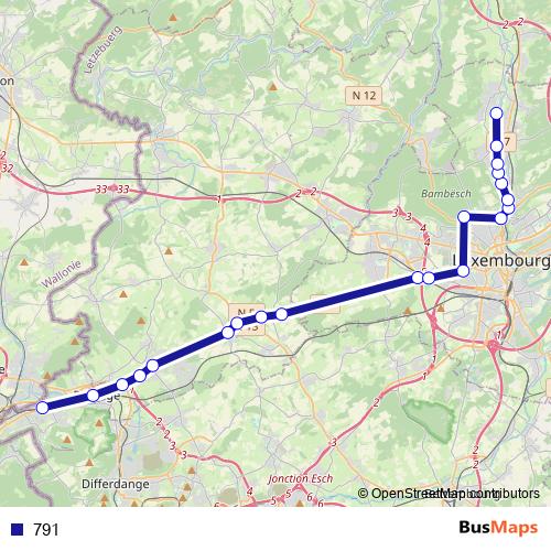 791 bus Line Map