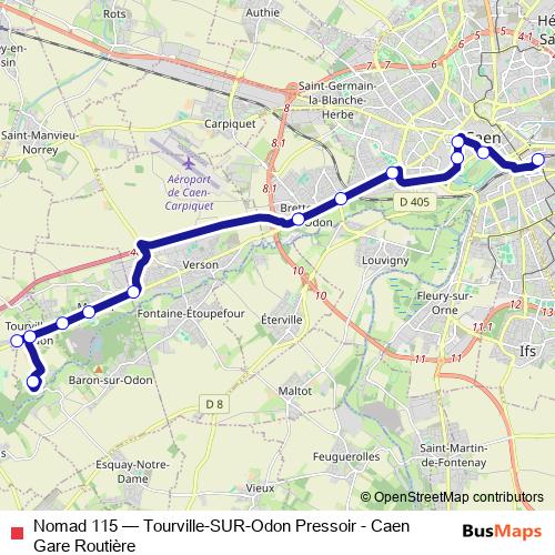 Nomad 115 bus Line Map