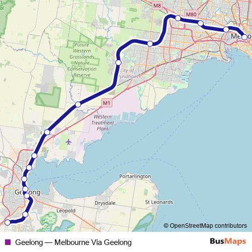 Geelong rail Line Map