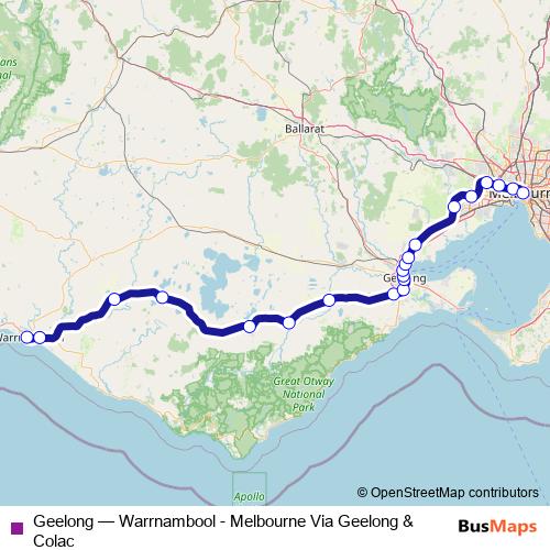 Geelong rail Line Map