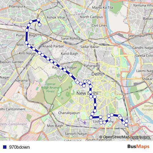 970bdown bus Line Map