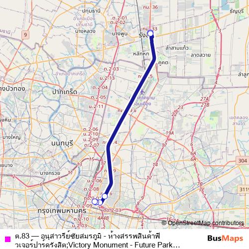 ต.83 bus Line Map