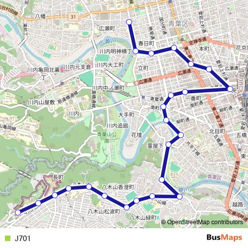 J701 bus Line Map