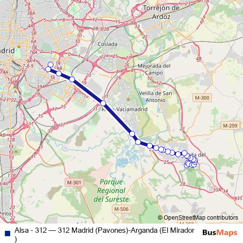 Alsa - 312 bus Line Map