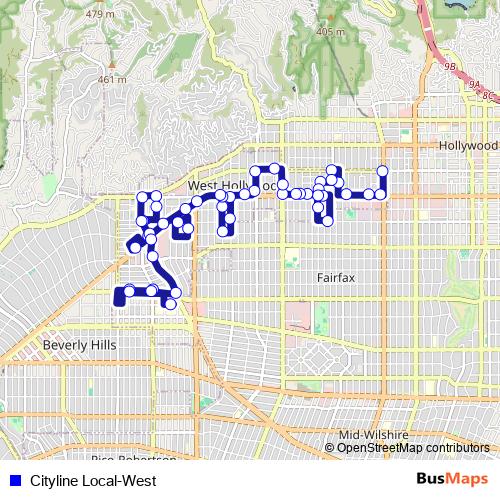 Cityline Local-West bus Line Map