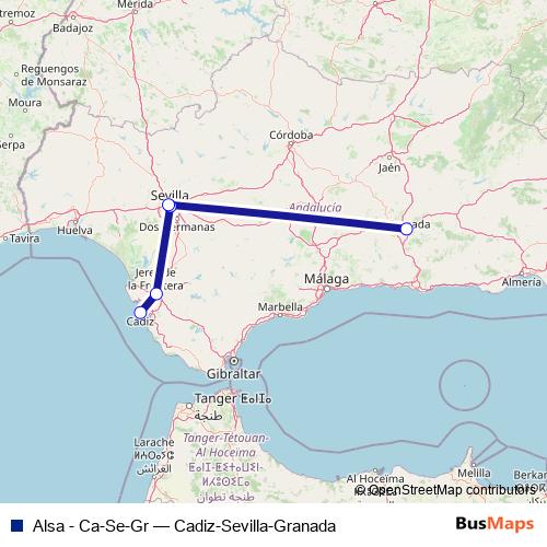 Alsa - Ca-Se-Gr bus Line Map