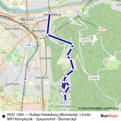 RNV 1004 bus Line Map