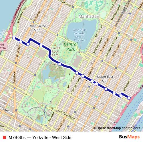 M79-Sbs bus Line Map