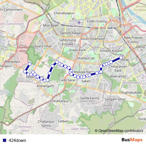 424down bus Line Map