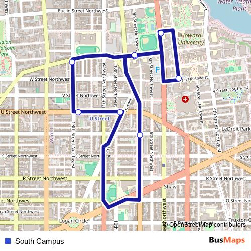 South Campus bus Line Map