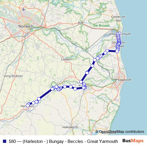 580 bus Line Map