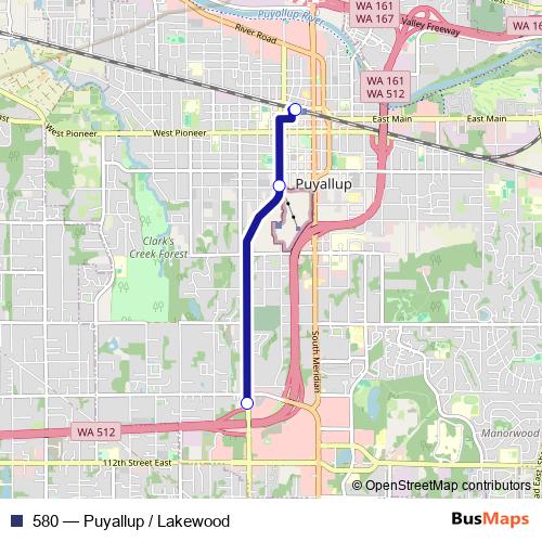 580 bus Line Map