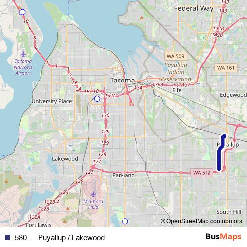 580 bus Line Map