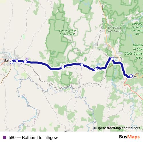 580 bus Line Map