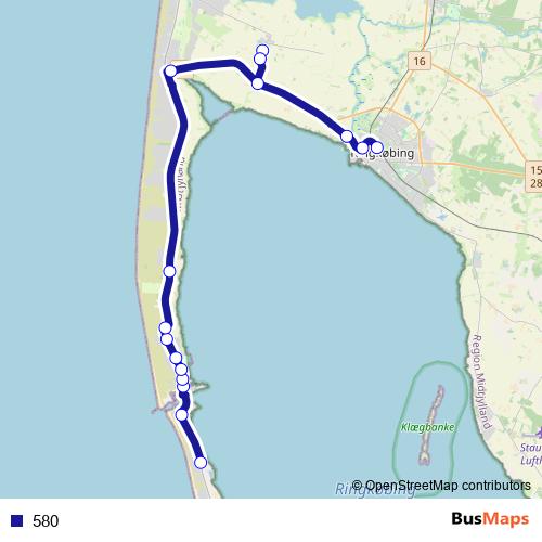 580 bus Line Map