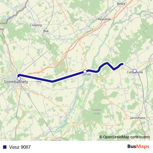 Vesz 9087 rail Line Map