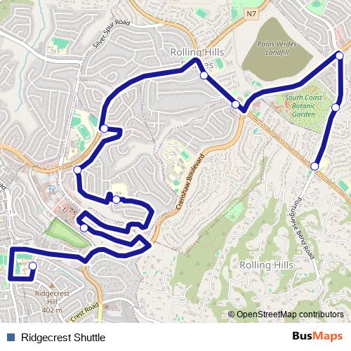 Ridgecrest Shuttle bus Line Map