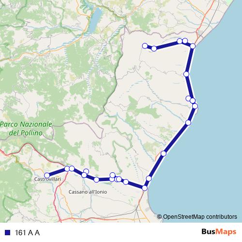 161 A A bus Line Map
