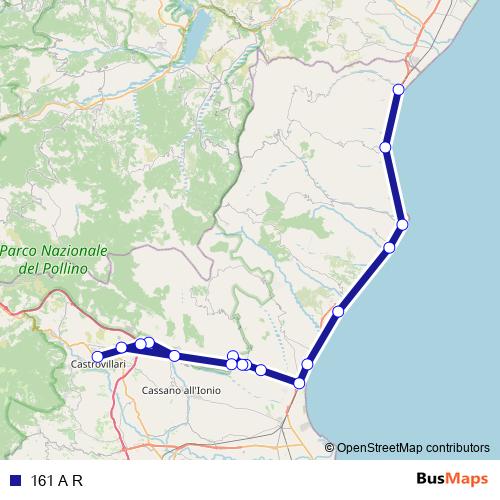 161 A R bus Line Map