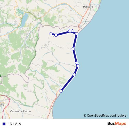161 A A bus Line Map