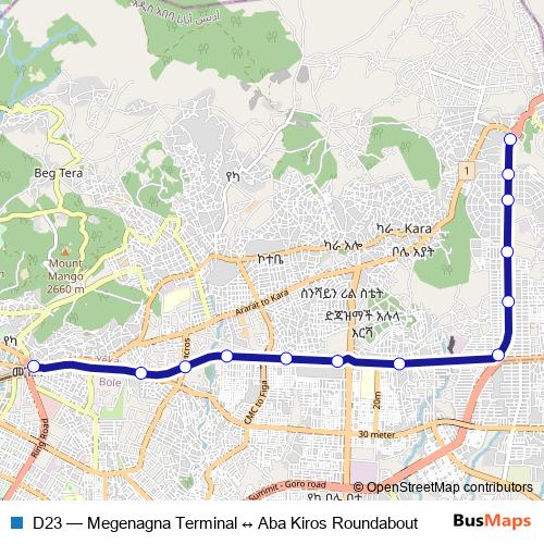 D23 bus Line Map