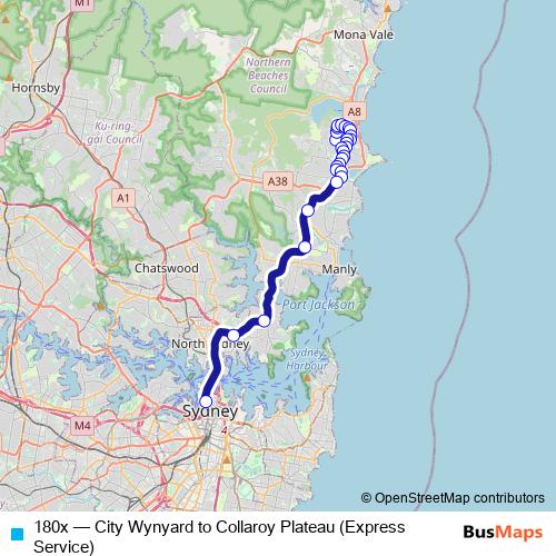 180x bus Line Map