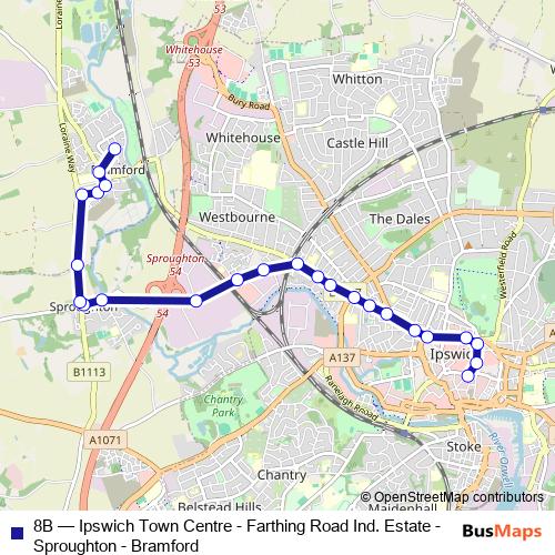 8B bus Line Map