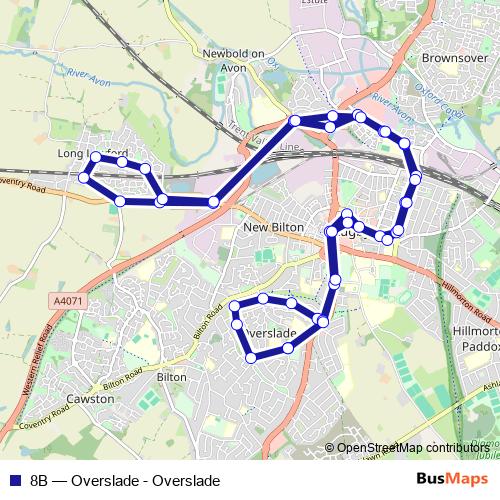 8B bus Line Map