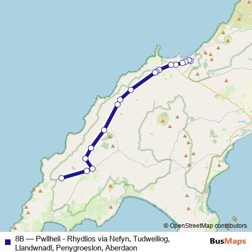 8B bus Line Map
