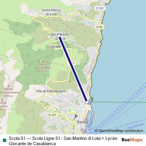 Scola 51 bus Line Map